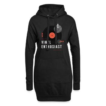 Vinyl Enthusiast - Hoodie-Kleid - Schwarz - Vorne