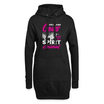 Schottische Hochlandrinder Highland Cattle - Hoodie-Kleid - Schwarz - Vorne
