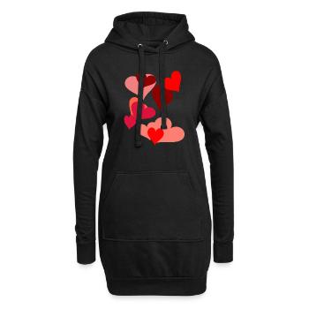 Symbol Herzen Herz Romantik Liebe herzlich - Hoodie-Kleid - Schwarz - Vorne