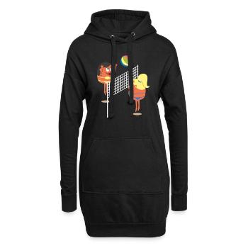 Sommer - Hoodie-Kleid - Schwarz - Vorne