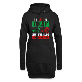 Surdité Surdité Perte auditive Perte auditive - Sweat-shirt à capuche long Femme - noir - Devant