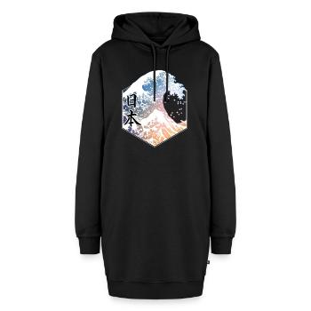 Hokusai - Sweat-shirt à capuche long Femme - noir - Devant