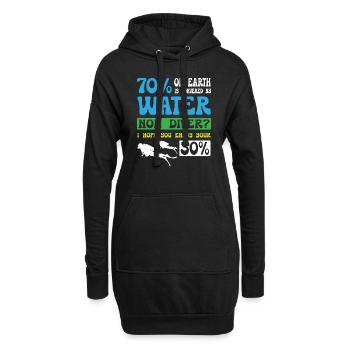 Enjoy Your Diving - Hoodie-Kleid - Schwarz - Vorne
