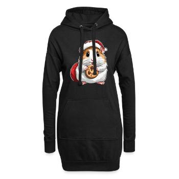 Hamster Design , Süßer Hamster , Keks , Weihnacht - Hoodie-Kleid - Schwarz - Vorne