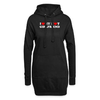 J’aime ma copine chaude - Sweat-shirt à capuche long Femme - noir - Devant