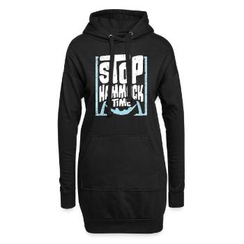 Lustige Stopp-Hängematten-Zeit Entspannen Schlafen Camping - Hoodie-Kleid - Schwarz - Vorne