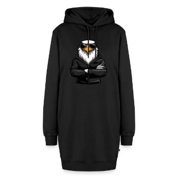 Adler Eagle Comic - Hoodie-Kleid - Schwarz - Vorne - AI Model Female 172 light (172cm)