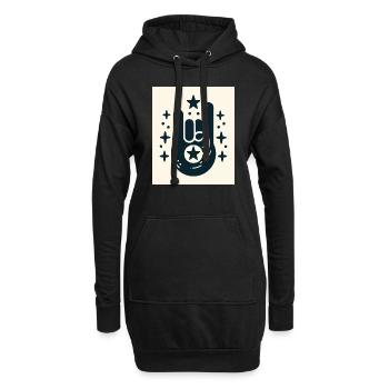 Rock On Hand-Geste mit den Stars - Hoodie-Kleid - Schwarz - Vorne