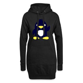 Mignon pingouin agitant l’Antarctique Pôle Sud Animal oiseau - Sweat-shirt à capuche long Femme - noir - Devant