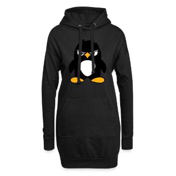 Pingouin a l’air sérieux mal dangereux look cool - Sweat-shirt à capuche long Femme - noir - Devant