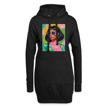 Women color - Hoodie-Kleid - Schwarz - Vorne