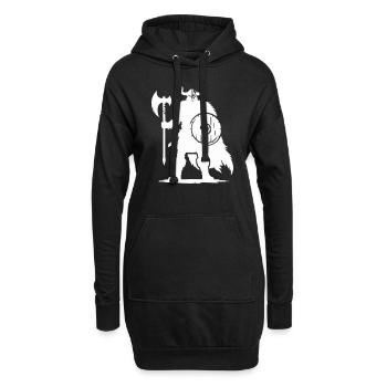 wikinger warrior - Hoodie-Kleid - Schwarz - Vorne