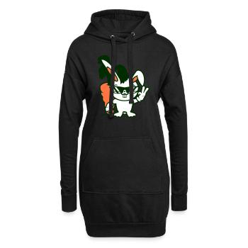 Hase große riesige Möhre Karotte Sonnenbrille Cool - Hoodie-Kleid - Schwarz - Vorne