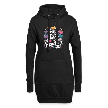 Lass mich alleine, ich lese! Bücherwurm Lesen - Hoodie-Kleid - Schwarz - Vorne