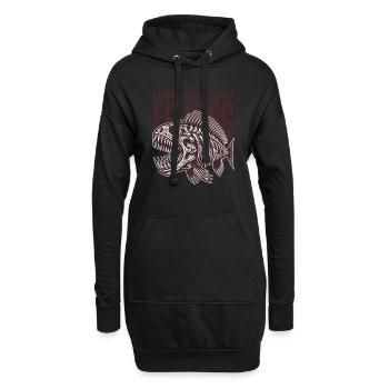 Fishing Skull – Poisson squelette pour les fans inconditionnels - Sweat-shirt à capuche long Femme - noir - Devant
