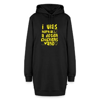 J'étais normale - Sweat-shirt à capuche long Femme - noir - Devant