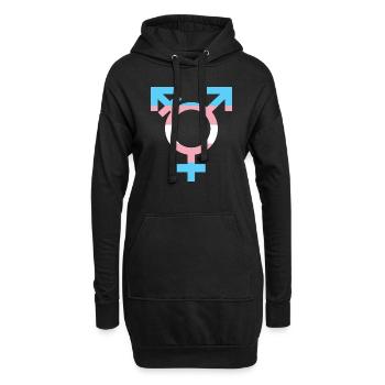 Transgender-Symbol - Hoodie-Kleid - Schwarz - Vorne