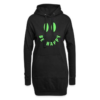 Être heureux - Sourire - Pensée positive - Sweat-shirt à capuche long Femme - noir - Devant