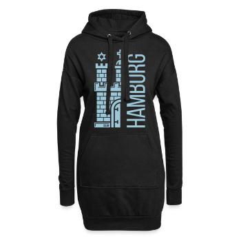 Hamburg – Wappen (Gestürzt) - Hoodie-Kleid - Schwarz - Vorne