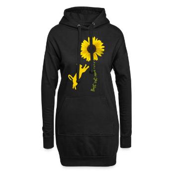 Meilleure maman de chat de tous les temps - Sweat-shirt à capuche long Femme - noir - Devant