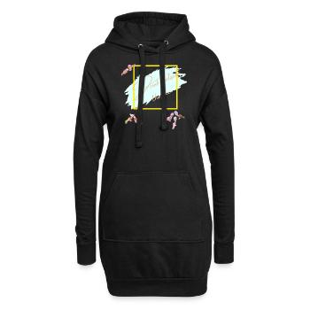 Drink outside the box - Hoodie-Kleid - Schwarz - Vorne