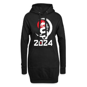 Drache 2024 Chinesisches Neujahr Jahr des Drachen - Hoodie-Kleid - Schwarz - Vorne