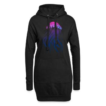 Brille avec le courant, Méduse avec des tentacules, Dire - Sweat-shirt à capuche long Femme - noir - Devant