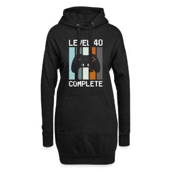 Niveau 40 Anniversaire complet du joueur 40 ans - Sweat-shirt à capuche long Femme - noir - Devant