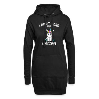 shirt de licorne i dont care im une licorne - Sweat-shirt à capuche long Femme - noir - Devant