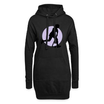 hockey_woman_b_2c - Sweat-shirt à capuche long Femme - noir - Devant