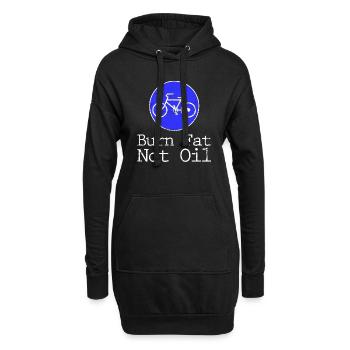 Burn Fat Not Oil - Sweat-shirt à capuche long Femme - noir - Devant