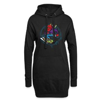 Patinez ou ... brûlez en enfer! - Sweat-shirt à capuche long Femme - noir - Devant