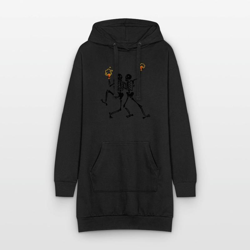Squelettes faisant la java Sweat-shirt à capuche long Femme