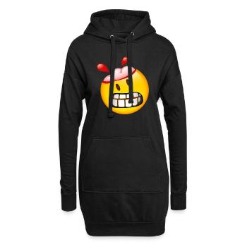 Smiley Brain - Hoodie-Kleid - Schwarz - Vorne