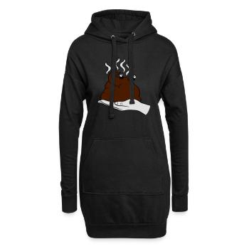 halten hand fliegen stinken scheiße kacke haufen k - Hoodie-Kleid - Schwarz - Vorne