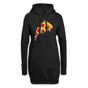 morceau salami pizza délicieuse nourriture faim ba - Sweat-shirt à capuche long Femme - noir - Devant