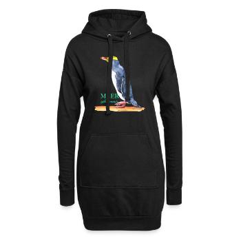 Meer geht immer - Pinguin! - Hoodie-Kleid - Schwarz - Vorne