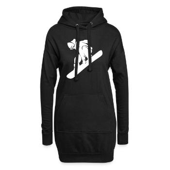 Snowboard Snowboarder - Hoodie-Kleid - Schwarz - Vorne