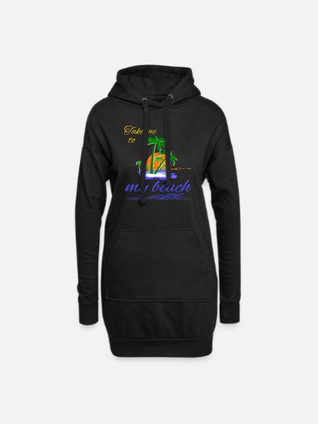 Take me to my beach - brandnew beach design - Sweat-shirt à capuche long Femme - noir