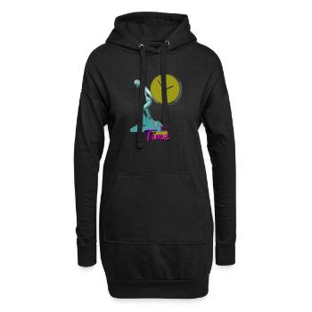 Keine Zeit No Time - Hoodie-Kleid - Schwarz - Vorne
