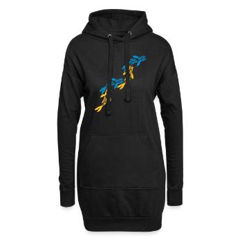 Bunte Koi Fische Nishikigoi - Hoodie-Kleid - Schwarz - Vorne