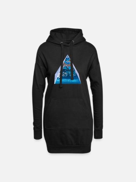 Schutzsymbol /Böses Blick-Schutz - Hoodie-Kleid - Schwarz