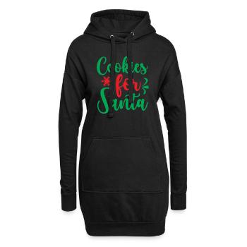 Kekse für den Weihnachtsmann - Weihnachtshumor - Hoodie-Kleid - Schwarz - Vorne