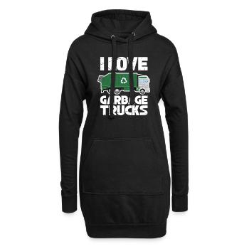 I Love Garbage Trucks – Rubbish Truck Funny - Hoodie-Kleid - Schwarz - Vorne
