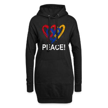Armenien Herz Peace - Hoodie-Kleid - Schwarz - Vorne