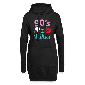 Proverbes des années 1990 Idée cadeau des années 90 - Sweat-shirt à capuche long Femme - noir - Devant