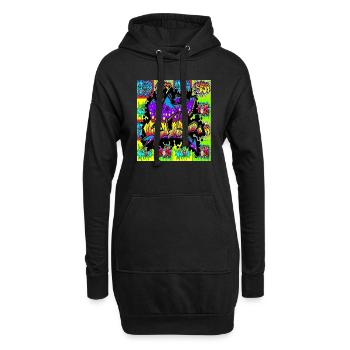 graffiti,rap,spray,skate,street,pop,art,nyc,usa, - Hoodie Dress - black - Front