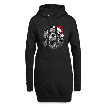 Weihnachten Hund süß lustig Hunde Tier Welpe 2 - Hoodie-Kleid - Schwarz - Vorne