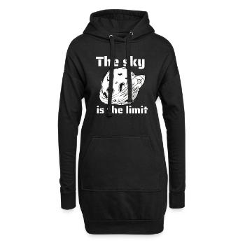 The Sky Is The Limit Retro Outer Space Designs - Hoodie-Kleid - Schwarz - Vorne