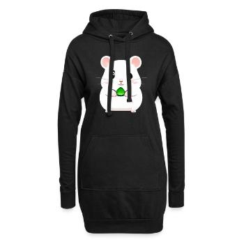 Mignon Cartoon Hamster Love Pet 8 - Sweat-shirt à capuche long Femme - noir - Devant